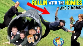 ROLLING My Mom Down a Hill in a DRAINAGE PIPE FV Family Culvert DIY SLIDES Vlog
