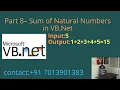 Sum of Natural Numbers in VB Net - Part 8