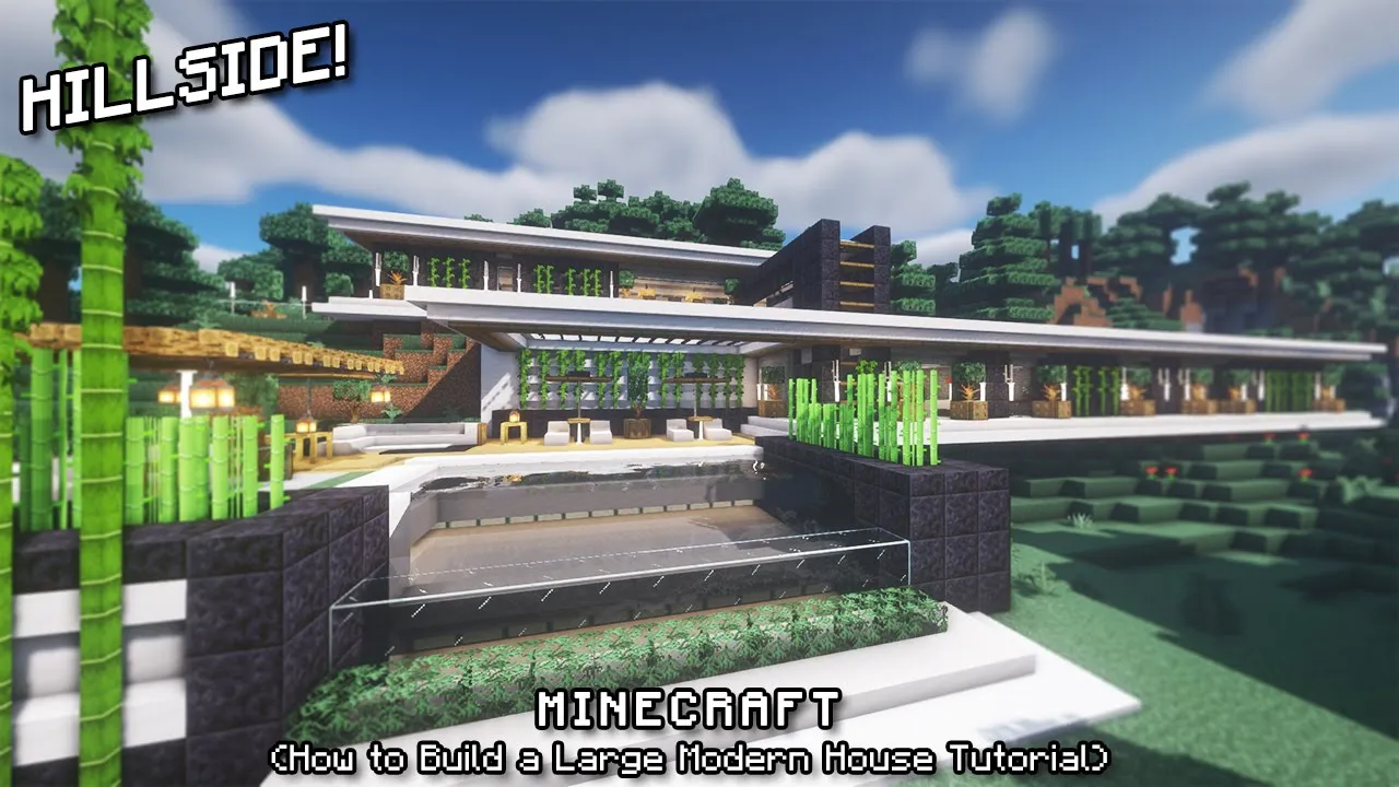 MINECRAFT: How to Build a LARGE MODERN HOUSE Tutorial (EASY)