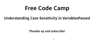 Understanding Case Sensitivity in VariablesPassed