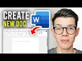 How To Create New Document In Word - Full Guide