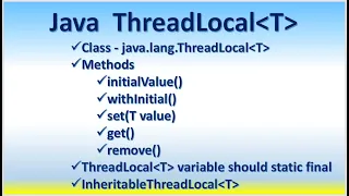Java ThreadLocal InheritableThreadLocal initialValue withInitial set get remove