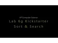 APCS Lab6g Searching and Sorting an Integer List Selection Sort Binary Search