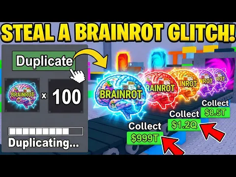 Video Thumbnail: Steal a Brainrot DUPE GLITCH LIVE | STEAL A BRAINROT FREE SECRETS + FREE BRAINROT GODS GIVEAWAY!