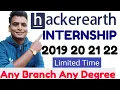 internship 2021 Freshers Hiring off campus Hiring hackerearth internship software testing
