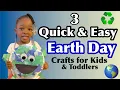 3 Quick and Easy Earth Day Crafts 2023 For Kids Toddlers Activity Author