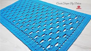 Tapete Retangular em Crochê Fácil   #crocheterapiabydebora