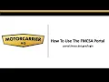 How To Use The FMCSA Portal