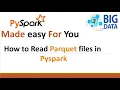 How to read Parquet files in spark Pyspark course Spark course