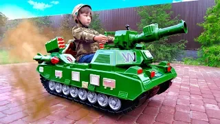 Download Senya Playing with Power Wheel Tank Funny Story about TANK MP3