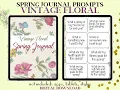 Boho Vintage Floral Printable Journal prompts Lined Unlined pages