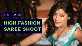 high fashion saree styling shoot turquoise floral elegance fashion learning 2025