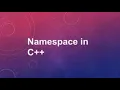 Template Namespace C Programming Workshop 2