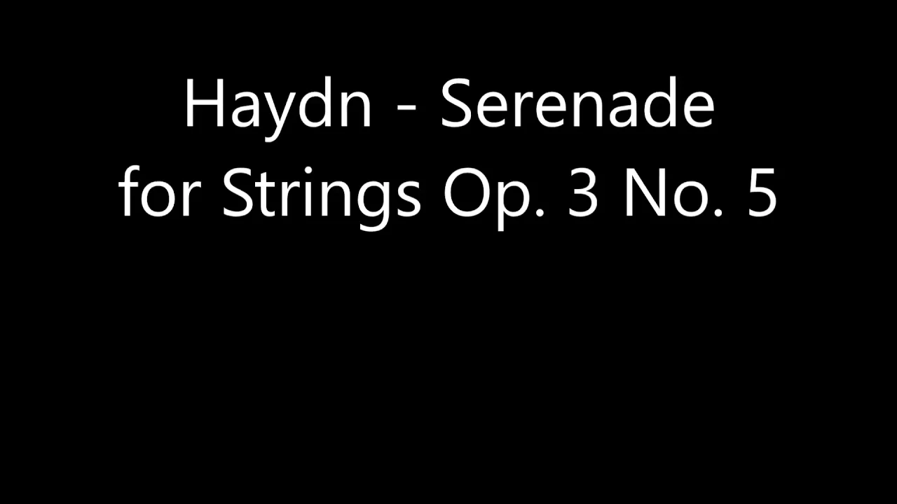 Serenade op. 3 No 5, J. Haydn, Clarinet Sheet