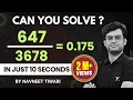 Division trick Calculation technique Viral Maths By Navneet Sir