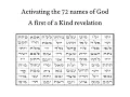 Activating the 72 names of God A first of a Kind revelation