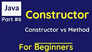Part 6 Java Constructor in Java Parameterized constructor Constructor vs Method