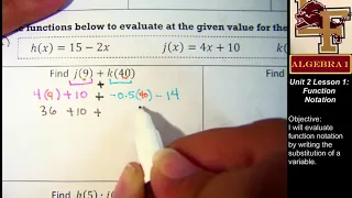 2-1 Function Notation Notes Adding Functions