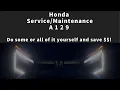 Honda service A129 It s easy Save yourself hundreds by doing it yourself