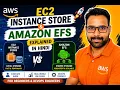 AWS EC2 Instance Store Amazon EFS Explained in Hindi Complete Guide for Beginners DevOps Engineers