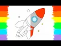 How to Draw and Color Rocket Coloring Page