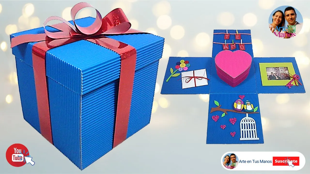 🎁Cómo hacer una CAJA SORPRESA con cartón corrugado🎁 Arte en Tus Manos