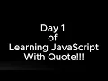 Day 1 Learning JavaScript from Scratch My Full Stack Developer Journey