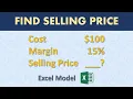 How to find selling price with cost and profit margin only
