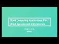 Cloud Computing Applications Part 1 Cloud Systems and Infrastructure