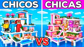 CASA ACUÁTICA de CHICOS vs CASA ACUÁTICA de CHICAS en Minecraft!