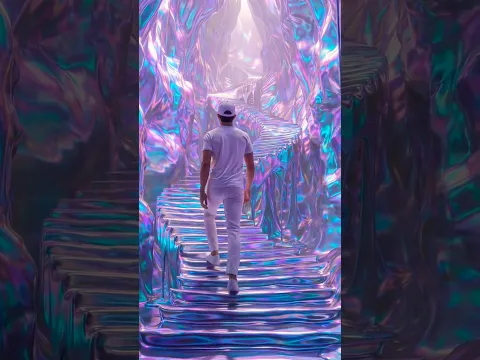 Mercure Liquide: Grotte Surréaliste du Futur (Vidéo IA)