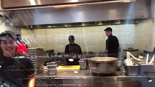 Chipotle Staff at Campus location sings happy birt ay to Sarah