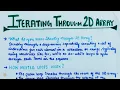Iterating through 2D array in Java Hindi nested loops in Multidimensional array lec-50