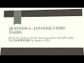6 Japanese cities Names SQL HackerRank Interview Question sql hackerrank solution SQL Hindi