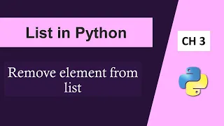 Python Tutorial in Hindi Remove Method in List List in Python