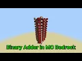 Minecraft BE TINY Working Binary Adder TUTORIAL