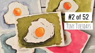 Beginner Watercolor Fried Egg Painting 2 of 52 Tiny Tuesdays