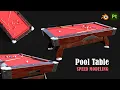 POOL TABLE - Speed Modeling Game-Ready optimized Blender and Substance Painter