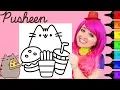 Coloring Pusheen Cat Burger Fries Coloring Page Prismacolor Paint Markers KiMMi THE CLOWN