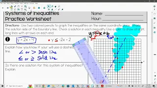 System of Inequalities Practice Worksheet
