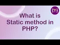 Static Method in PHP Static Method in PHP in Hindi OOP in PHP PHP Static Method