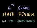 6th Grade Math Final Review 75 Questions with PDF Link in Description