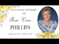 Funeral Services for Irene Phillips
