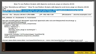 How To run Python Scripts with Apache and mod - wsgi on Ubuntu 20 04