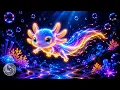 Relaxing Classroom Music with Glowing Axolotl Sensory Bubbles for AD Autism Support