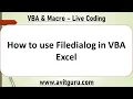 How to use Filedialog in VBA Excel