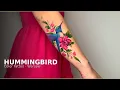 Hummingbird Floral Tattoo Full Session Color Botanical Tattoo Warsaw