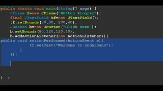 Create Button in Java using Swing Button Example with ActionListener