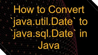 How to Convert java util Date to java sql Date in Java