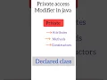 private access modifier in java